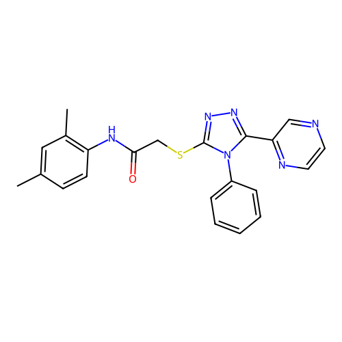 N-(2,4-dimethylphenyl)-2-[(4-phenyl-5-pyrazin-2-yl-1,2,4-triazol-3-yl)sulfanyl]acetamide structure