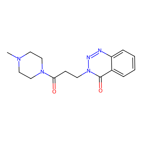 3-[3-(4-methylpiperazin-1-yl)-3-oxopropyl]-1,2,3-benzotriazin-4(3H)-one structure