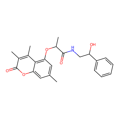N-(2-hydroxy-2-phenylethyl)-2-((3,4,7-trimethyl-2-oxo-2H-chromen-5-yl)oxy)propanamide structure