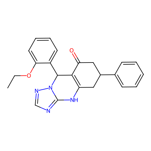 9-(2-ethoxyphenyl)-6-phenyl-5,6,7,9-tetrahydro[1,2,4]triazolo[5,1-b]quinazolin-8-ol structure