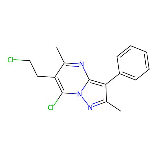 7-Chloro-6-(2-chloroethyl)-2,5-dimethyl-3-phenylpyrazolo[1,5-a]pyrimidine structure