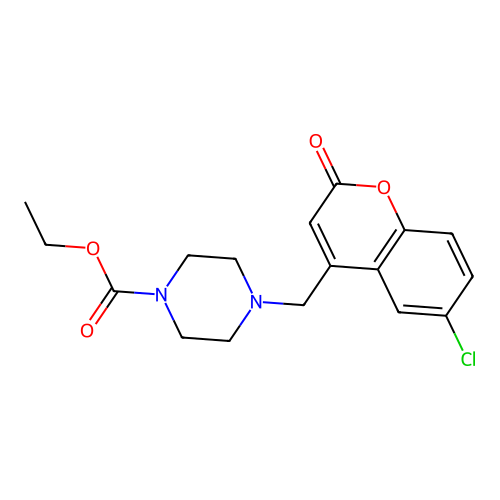 ethyl 4-[(6-chloro-2-oxo-2H-chromen-4-yl)methyl]piperazine-1-carboxylate structure