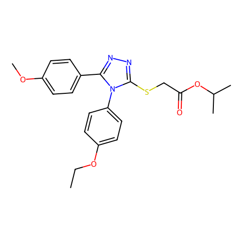 Propan-2-yl 2-[[4-(4-ethoxyphenyl)-5-(4-methoxyphenyl)-1,2,4-triazol-3-yl]sulfanyl]acetate structure