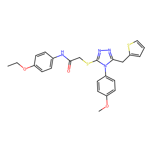 N-(4-ethoxyphenyl)-2-{[4-(4-methoxyphenyl)-5-(thiophen-2-ylmethyl)-4H-1,2,4-triazol-3-yl]sulfanyl}acetamide structure