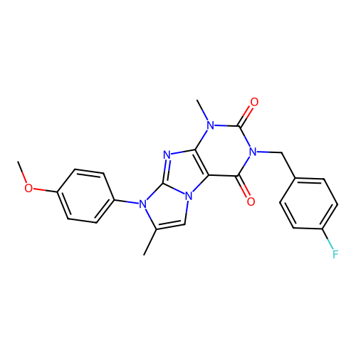 3-(4-fluorobenzyl)-8-(4-methoxyphenyl)-1,7-dimethyl-1H-imidazo[2,1-f]purine-2,4(3H,8H)-dione structure