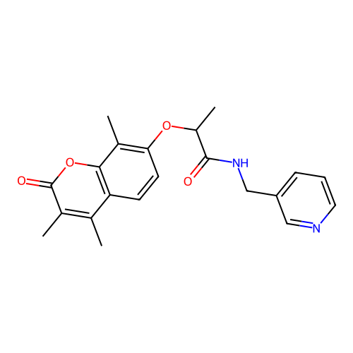 N-(pyridin-3-ylmethyl)-2-((3,4,8-trimethyl-2-oxo-2H-chromen-7-yl)oxy)propanamide structure