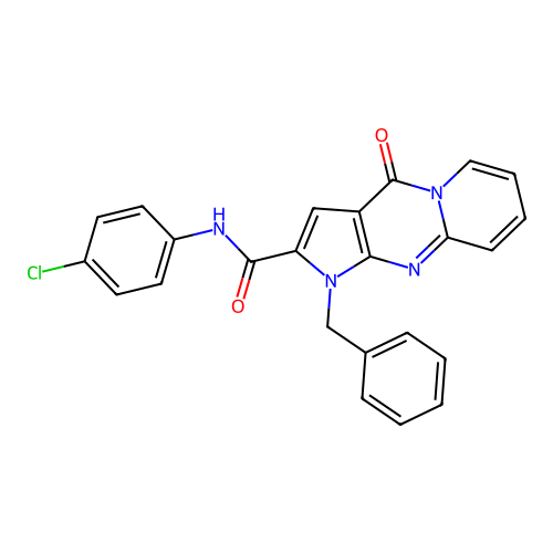 1-benzyl-N-(4-chlorophenyl)-4-oxo-1,4-dihydropyrido[1,2-a]pyrrolo[2,3-d]pyrimidine-2-carboxamide structure
