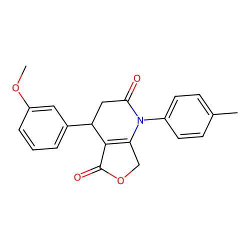 4-(3-methoxyphenyl)-1-(4-methylphenyl)-4,7-dihydro-3H-furo[3,4-b]pyridine-2,5-dione structure
