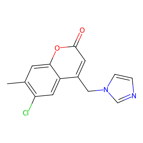 6-Chloro-4-(imidazol-1-ylmethyl)-7-methylchromen-2-one structure