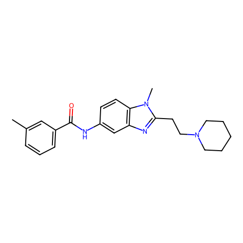 3-methyl-N-{1-methyl-2-[2-(piperidin-1-yl)ethyl]-1H-benzimidazol-5-yl}benzamide structure