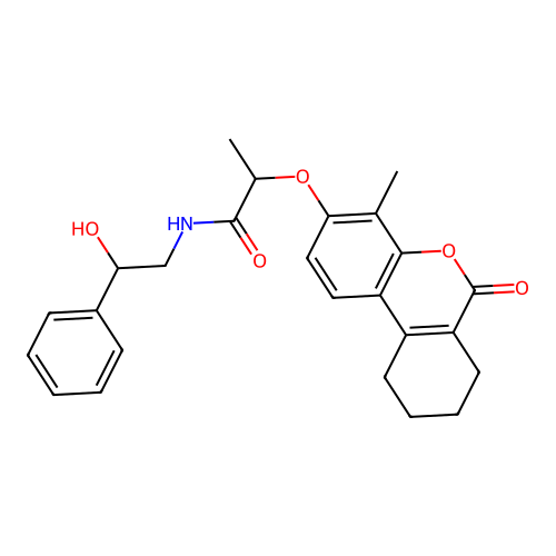 N-(2-hydroxy-2-phenylethyl)-2-((4-methyl-6-oxo-7,8,9,10-tetrahydro-6H-benzo[c]chromen-3-yl)oxy)propanamide structure