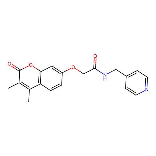 2-[(3,4-dimethyl-2-oxo-2H-chromen-7-yl)oxy]-N-(pyridin-4-ylmethyl)acetamide structure
