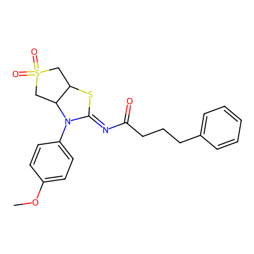 (Z)-N-(3-(4-methoxyphenyl)-5,5-dioxidotetrahydrothieno[3,4-d]thiazol-2(3H)-ylidene)-4-phenylbutanamide structure