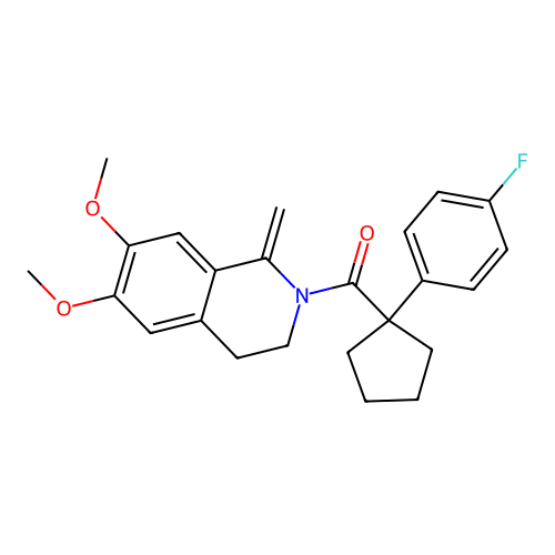 (6,7-dimethoxy-1-methylene-3,4-dihydroisoquinolin-2(1H)-yl)(1-(4-fluorophenyl)cyclopentyl)methanone structure