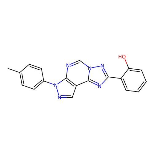 2-(7-(p-tolyl)-7H-pyrazolo[4,3-e][1,2,4]triazolo[1,5-c]pyrimidin-2-yl)phenol structure