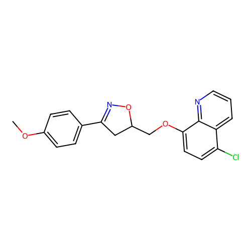 5-Chloro-8-[3-(4-methoxy-phenyl)-4,5-dihydro-isoxazol-5-ylmethoxy]-quinoline structure