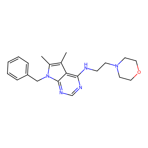 7-benzyl-5,6-dimethyl-N-(2-morpholin-4-ylethyl)pyrrolo[2,3-d]pyrimidin-4-amine structure