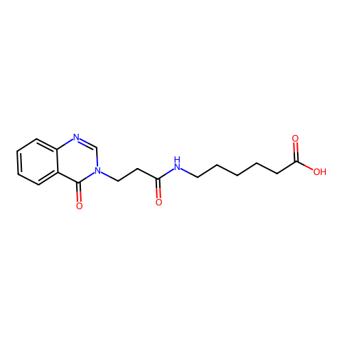 6-{[3-(4-oxoquinazolin-3(4H)-yl)propanoyl]amino}hexanoic acid structure