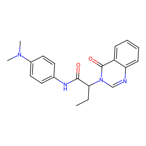N-[4-(dimethylamino)phenyl]-2-(4-oxoquinazolin-3(4H)-yl)butanamide structure
