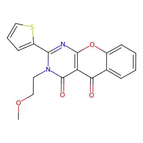 3-(2-methoxyethyl)-2-(thiophen-2-yl)-3H-chromeno[2,3-d]pyrimidine-4,5-dione structure
