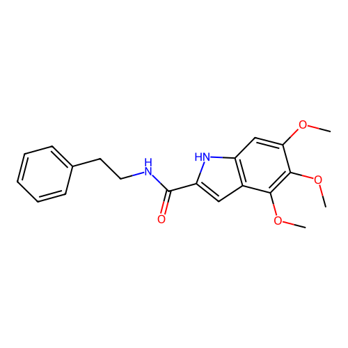 4,5,6-trimethoxy-N-(2-phenylethyl)-1H-indole-2-carboxamide structure