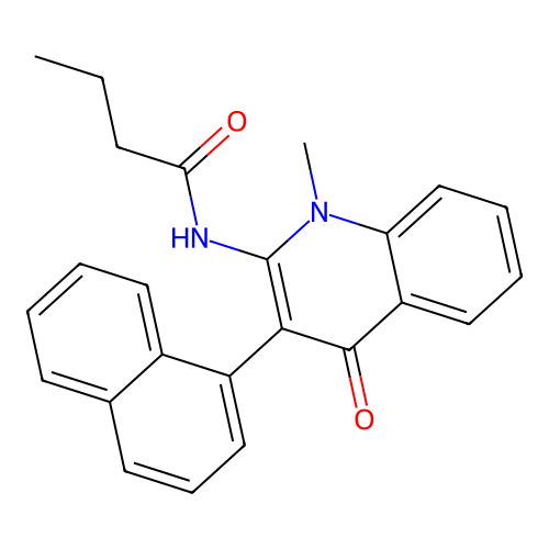 N-[1-methyl-3-(naphthalen-1-yl)-4-oxo-1,4-dihydroquinolin-2-yl]butanamide structure