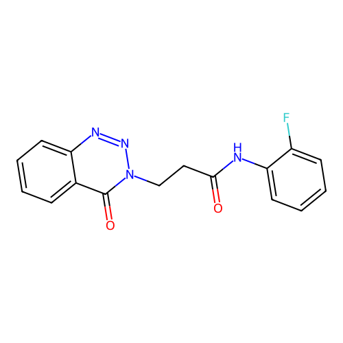 N-(2-fluorophenyl)-3-(4-oxo-1,2,3-benzotriazin-3(4H)-yl)propanamide structure