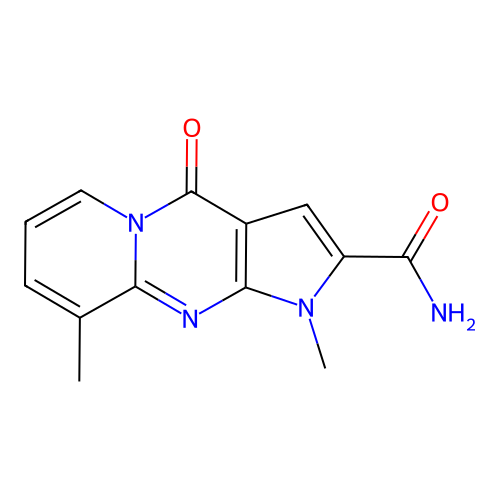 1,9-dimethyl-4-oxo-1,4-dihydropyrido[1,2-a]pyrrolo[2,3-d]pyrimidine-2-carboxamide structure