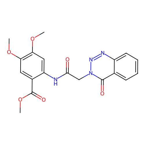 methyl 4,5-dimethoxy-2-(2-(4-oxobenzo[d][1,2,3]triazin-3(4H)-yl)acetamido)benzoate structure