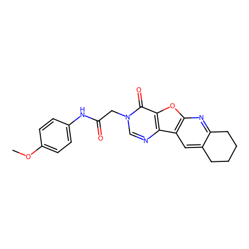 N-(4-methoxyphenyl)-2-(4-oxo-7,8,9,10-tetrahydropyrimido[4',5':4,5]furo[2,3-b]quinolin-3(4H)-yl)acetamide structure