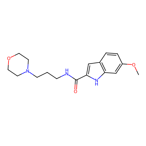 6-methoxy-N-[3-(morpholin-4-yl)propyl]-1H-indole-2-carboxamide structure
