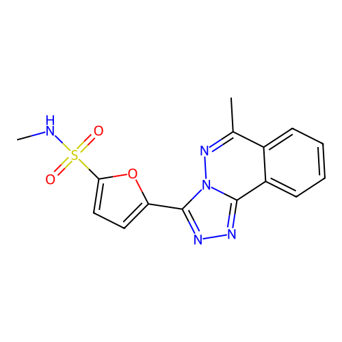 N-methyl-5-(6-methyl-[1,2,4]triazolo[3,4-a]phthalazin-3-yl)furan-2-sulfonamide structure