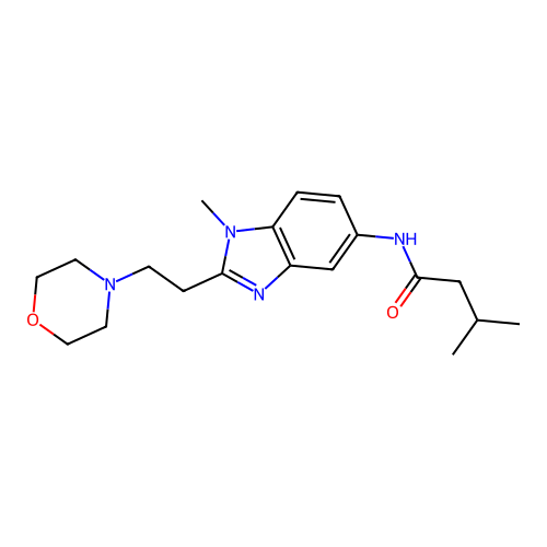 3-methyl-N-[1-methyl-2-(2-morpholin-4-ylethyl)benzimidazol-5-yl]butanamide structure