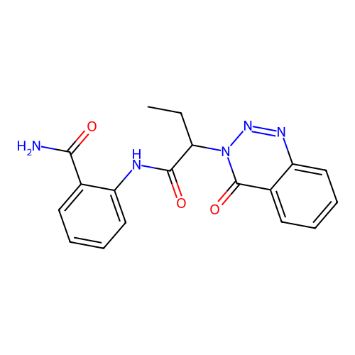 2-{[2-(4-oxo-1,2,3-benzotriazin-3(4H)-yl)butanoyl]amino}benzamide structure