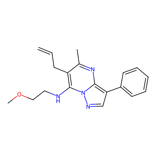 6-allyl-N-(2-methoxyethyl)-5-methyl-3-phenylpyrazolo[1,5-a]pyrimidin-7-amine structure