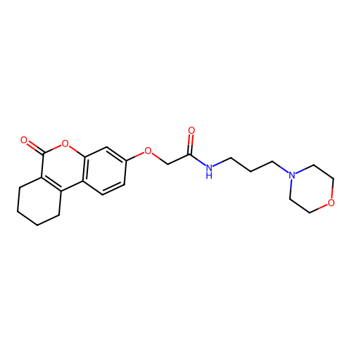N-(3-morpholin-4-ylpropyl)-2-[(6-oxo-7,8,9,10-tetrahydrobenzo[c]chromen-3-yl)oxy]acetamide structure