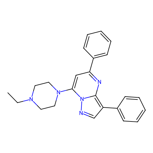 7-(4-Ethylpiperazin-1-yl)-3,5-diphenylpyrazolo[1,5-a]pyrimidine structure