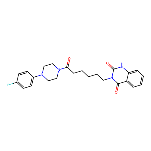 3-[6-[4-(4-fluorophenyl)piperazin-1-yl]-6-oxohexyl]-1H-quinazoline-2,4-dione structure