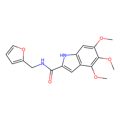 N-(furan-2-ylmethyl)-4,5,6-trimethoxy-1H-indole-2-carboxamide structure