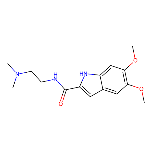 N-(2-(dimethylamino)ethyl)-5,6-dimethoxy-1H-indole-2-carboxamide structure