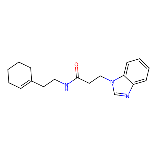 3-(benzimidazol-1-yl)-N-[2-(cyclohexen-1-yl)ethyl]propanamide structure