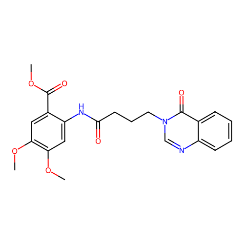 methyl 4,5-dimethoxy-2-{[4-(4-oxoquinazolin-3(4H)-yl)butanoyl]amino}benzoate structure