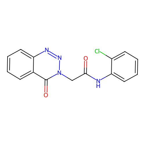 N-(2-chlorophenyl)-2-(4-oxo-1,2,3-benzotriazin-3(4H)-yl)acetamide structure