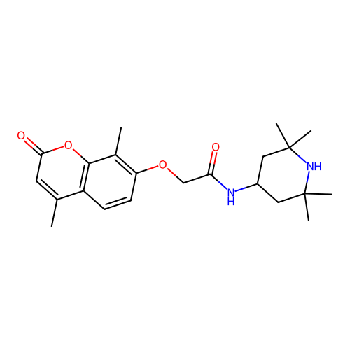 2-(4,8-dimethyl-2-oxo-chromen-7-yl)oxy-N-(2,2,6,6-tetramethyl-4-piperidyl)acetamide structure