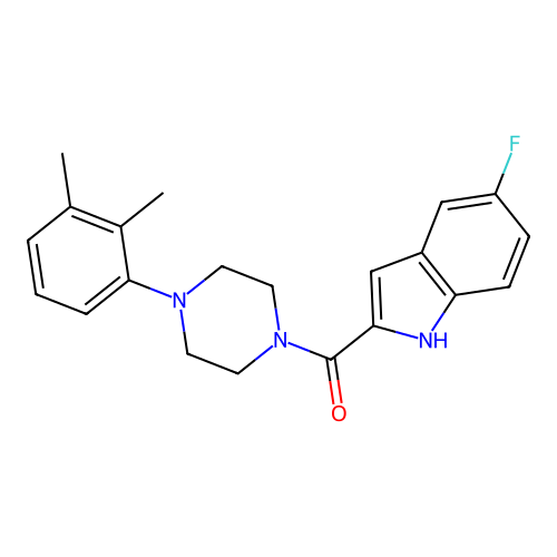 [4-(2,3-dimethylphenyl)piperazin-1-yl]-(5-fluoro-1H-indol-2-yl)methanone structure