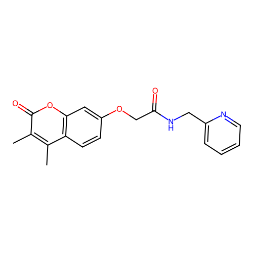2-[(3,4-dimethyl-2-oxo-2H-chromen-7-yl)oxy]-N-(pyridin-2-ylmethyl)acetamide structure