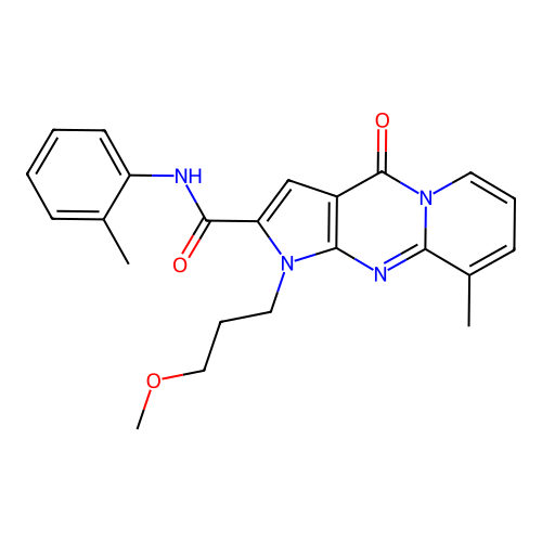 1-(3-methoxypropyl)-9-methyl-4-oxo-N-(o-tolyl)-1,4-dihydropyrido[1,2-a]pyrrolo[2,3-d]pyrimidine-2-carboxamide structure