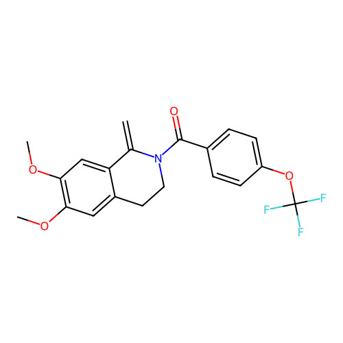 (6,7-dimethoxy-1-methylene-3,4-dihydroisoquinolin-2(1H)-yl)(4-(trifluoromethoxy)phenyl)methanone structure