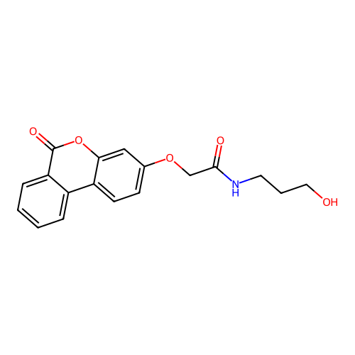 N-(3-hydroxypropyl)-2-((6-oxo-6H-benzo[c]chromen-3-yl)oxy)acetamide structure