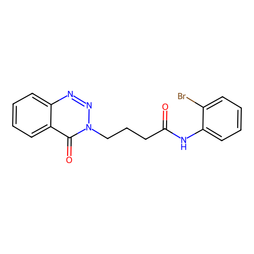 N-(2-bromophenyl)-4-(4-oxo-1,2,3-benzotriazin-3(4H)-yl)butanamide structure